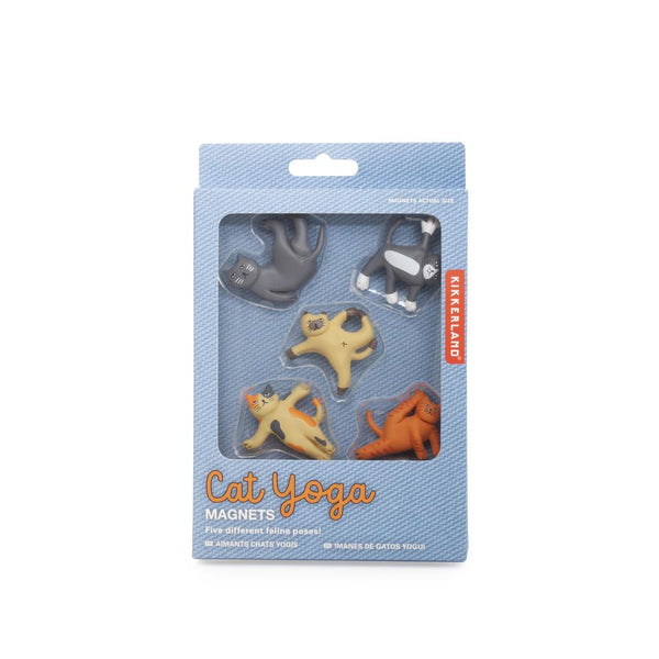 Set of 5 Cat Yoga Magnets