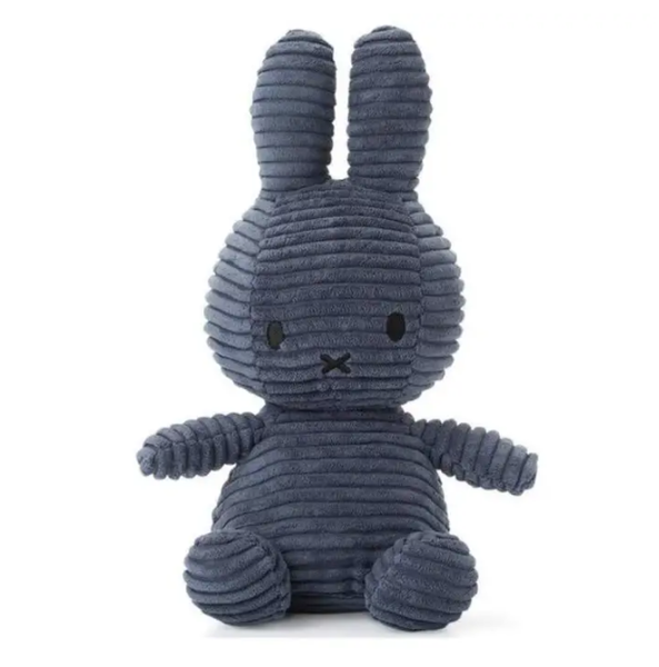 Small Navy Blue Bunny Sitting Corduroy Plush