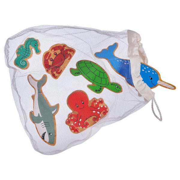 Bag of 6 Wooden Sea Animal Toys