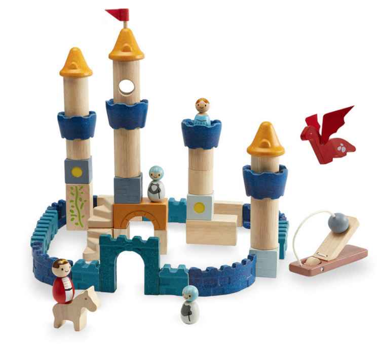 Plan Toys Castle Wooden Building Blocks - Orchard Collection. Age 3+