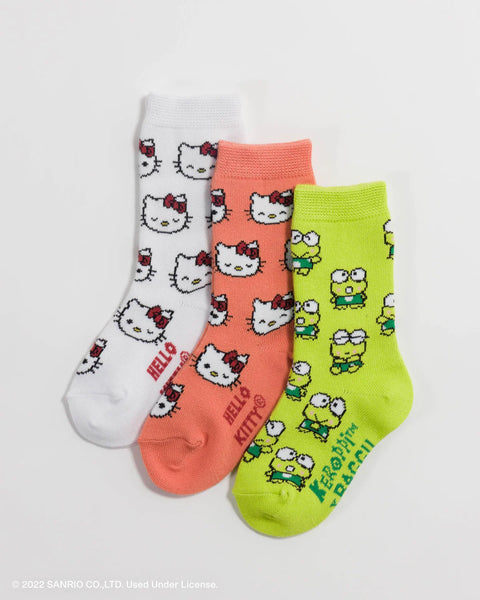 Kids Crew Sock Set Of 3 - Sanrio Friends