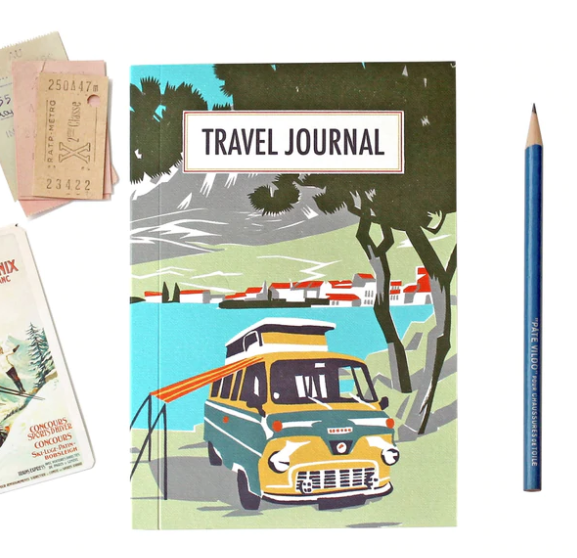 Beach Camper Travel Journal With Yellow Camper Van