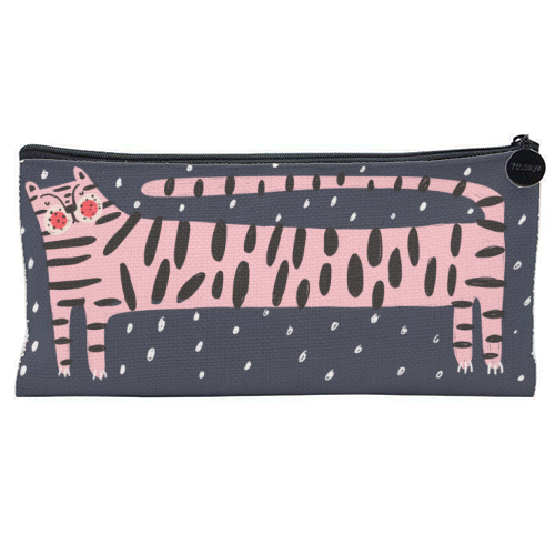 Pink Tiger Printed Pencil Case