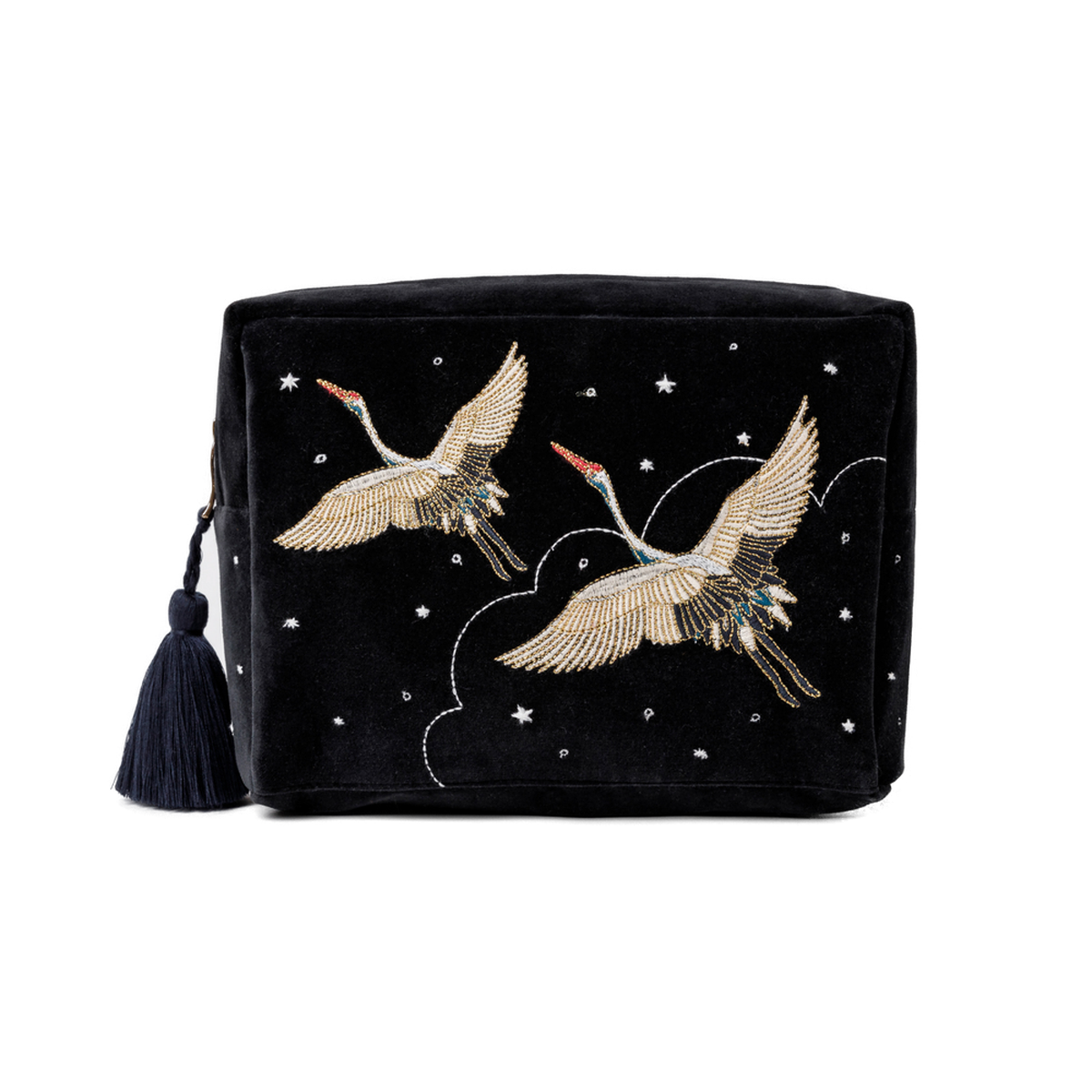 Crane Graphite Velvet Wash Bag