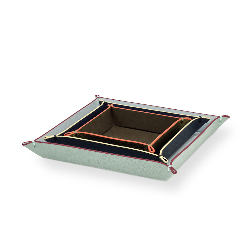 Remember Storage Tray In Imitation Leather Marbella Design Set of 3