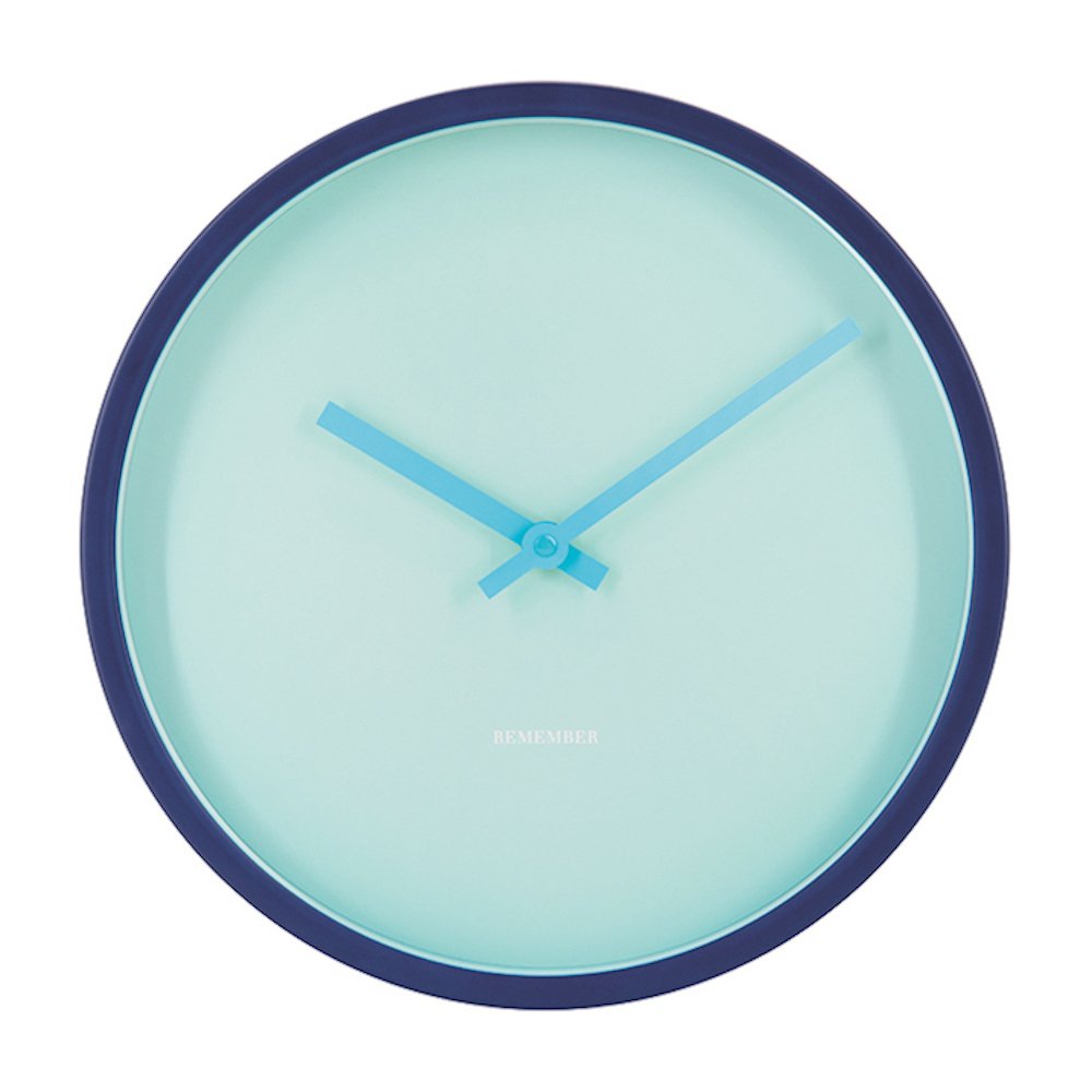 Remember 30cm Wall Clock In Aluminium Aqua Design