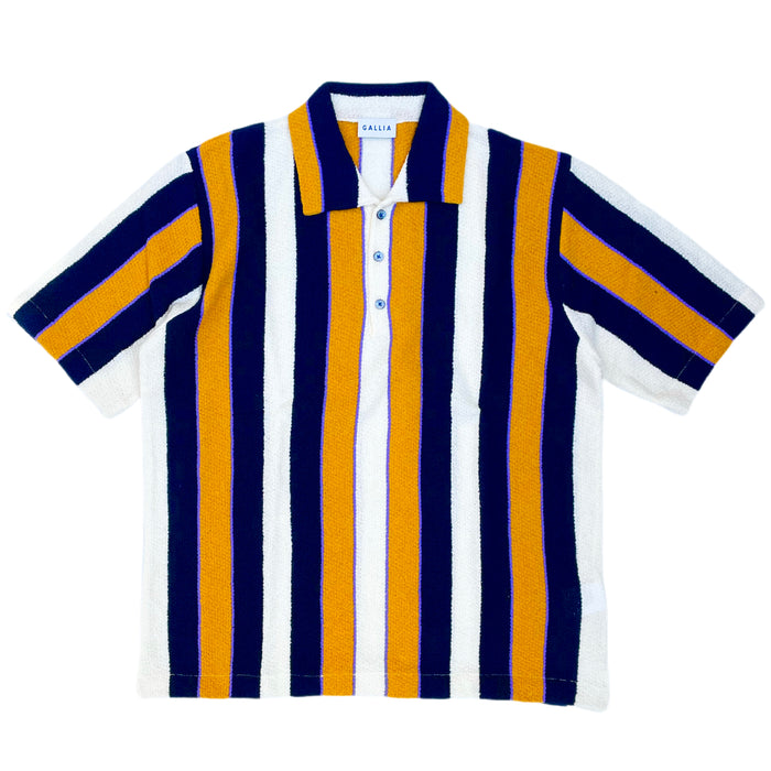 Baily Short Sleeve Stripe Polo White Navy