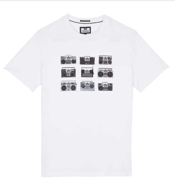 Boombox Short Sleeved T Shirt White