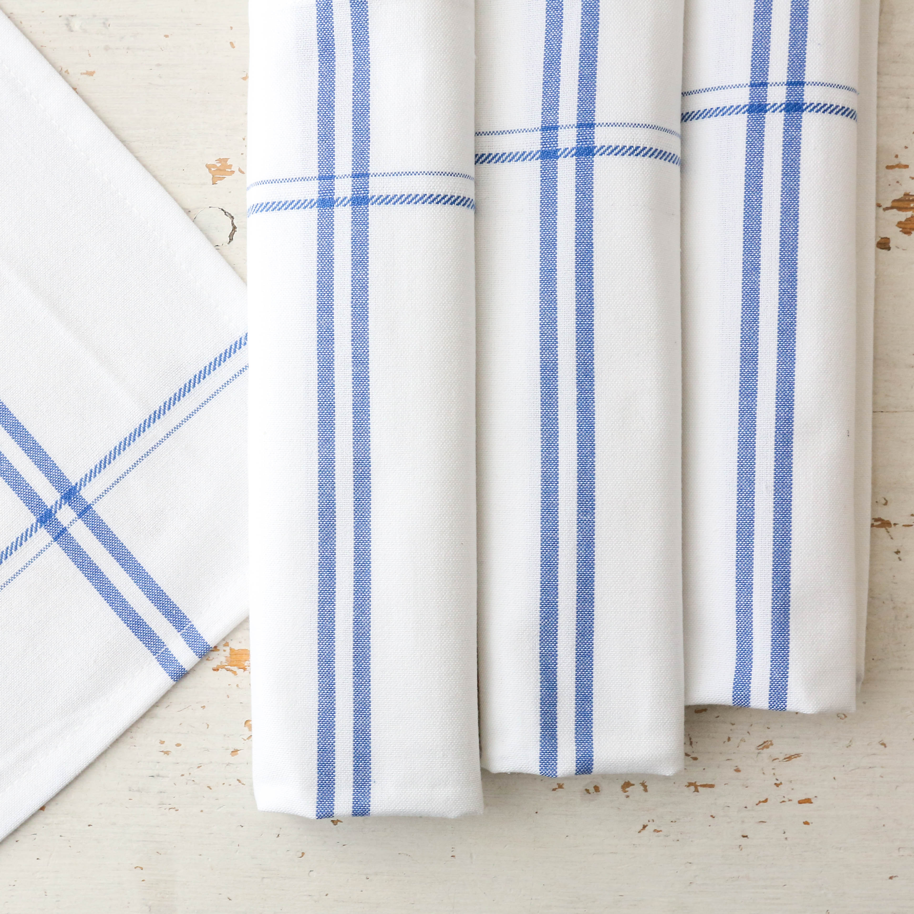 Amow Blue And White Check Napkins