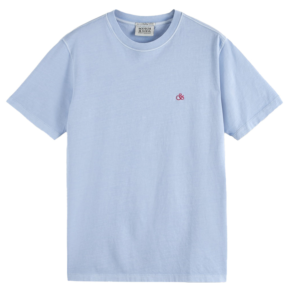 Garment Dye Logo Tee Washed Sea Blue