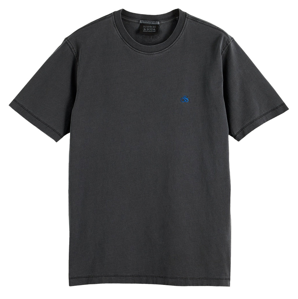 Garment Dye Logo Tee Washed Black