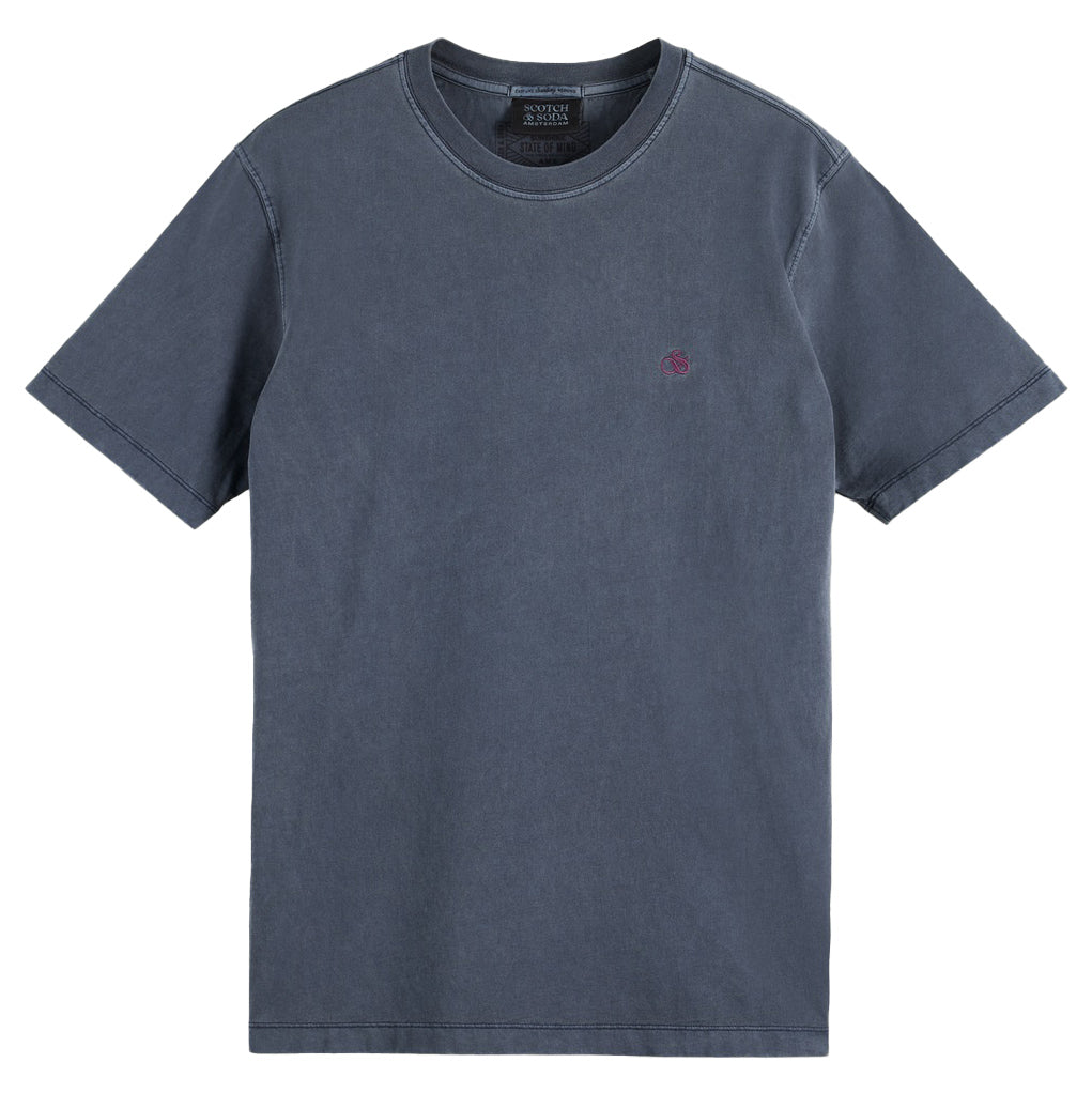 Garment Dye Logo Tee Washed Navy