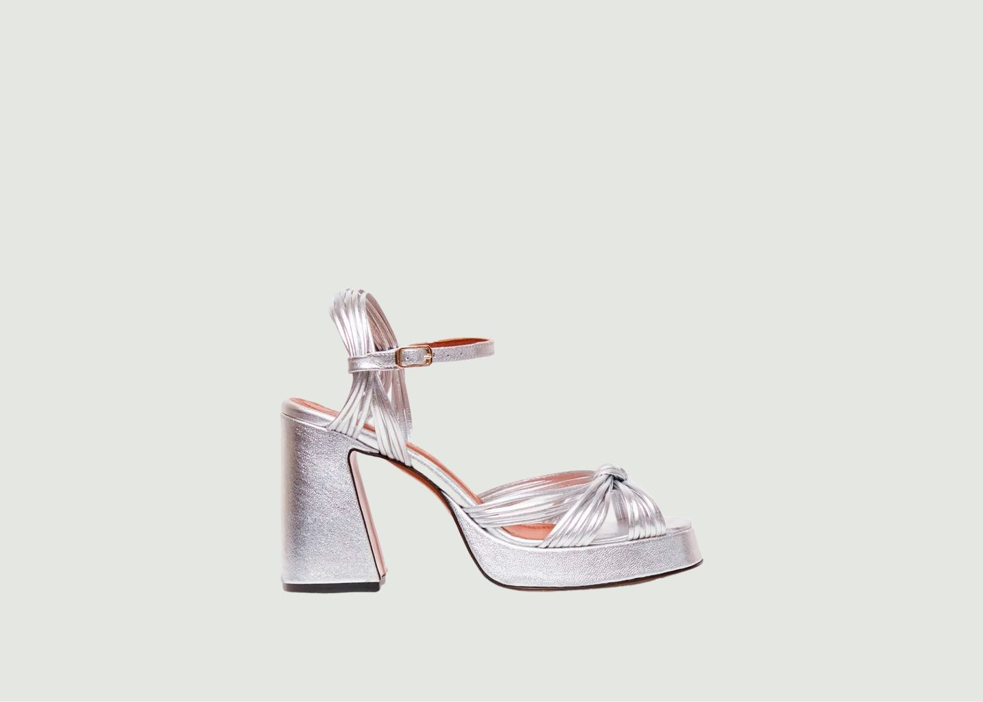 Metallic Leather Platform Sandals Springs