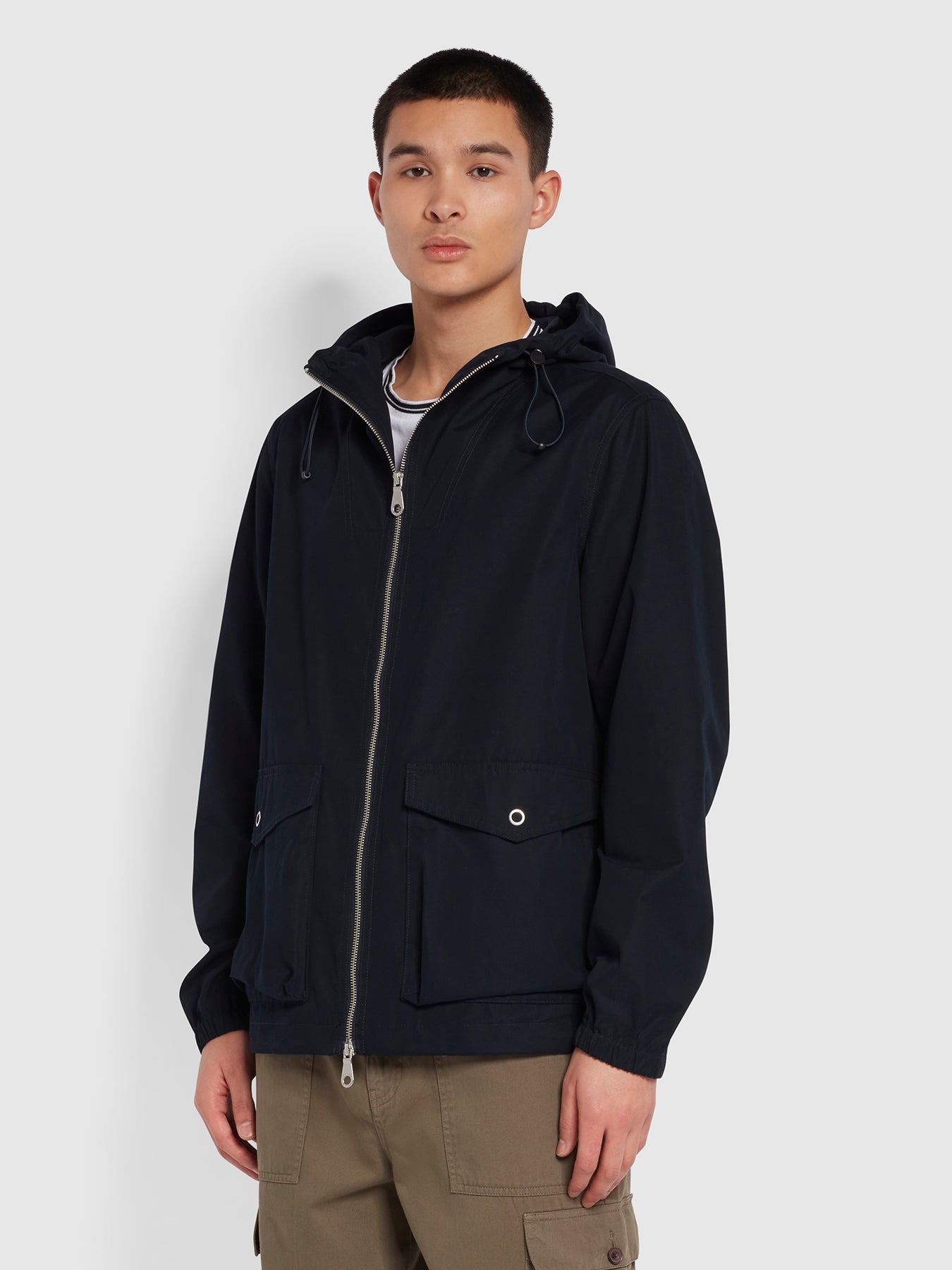 Navy Spike Parka Jacket