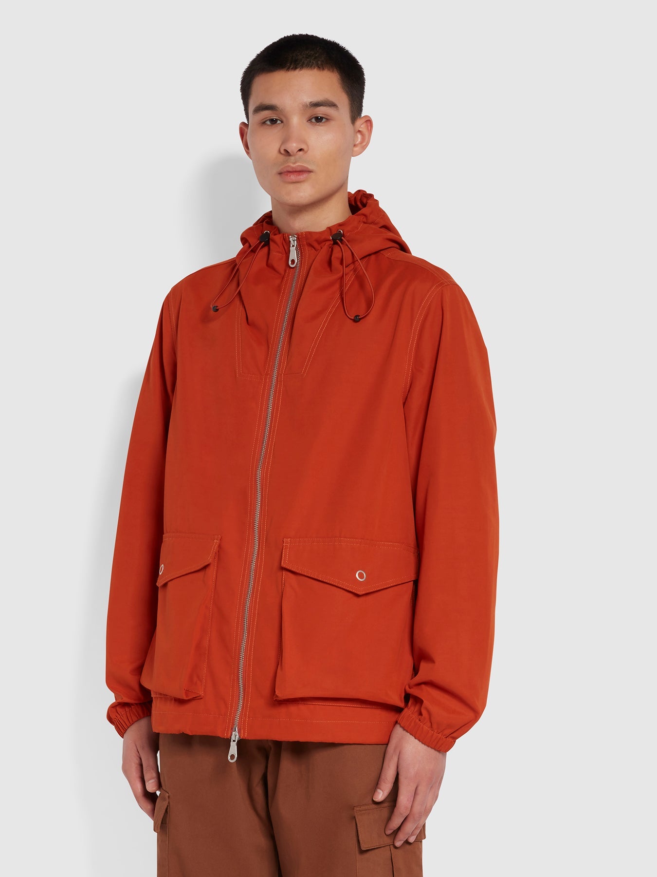 Orange Spike Parka Jacket