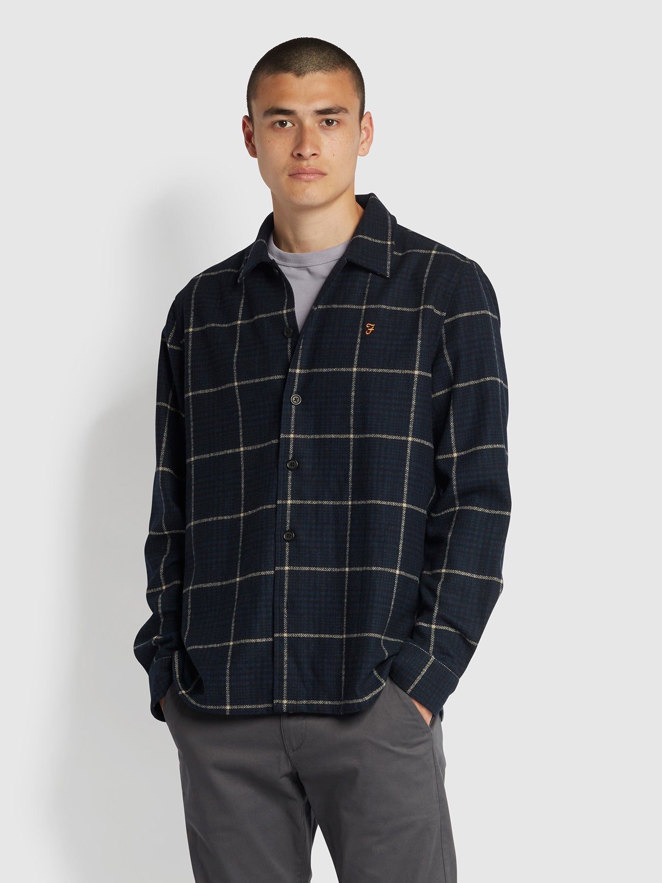 Navy Choctaw Relaxed Fit Check Shirt