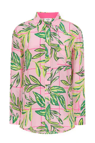 Goodwood Long Sleeve Silk Shirt Kew Gardens Rose