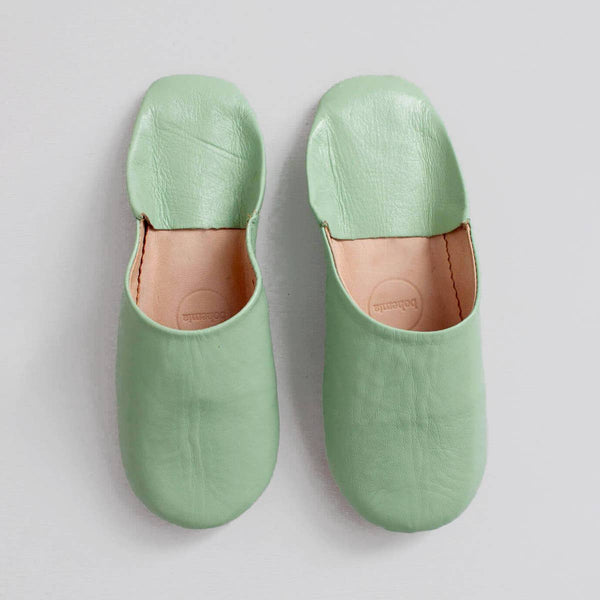 Moroccan Babouche Slippers - Sage