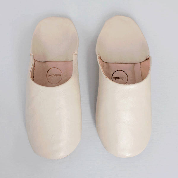 Moroccan Babouche Slippers - Chalk