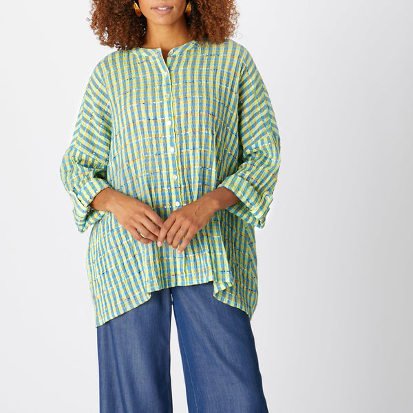 Embroidered Gingham Shirt - Multi