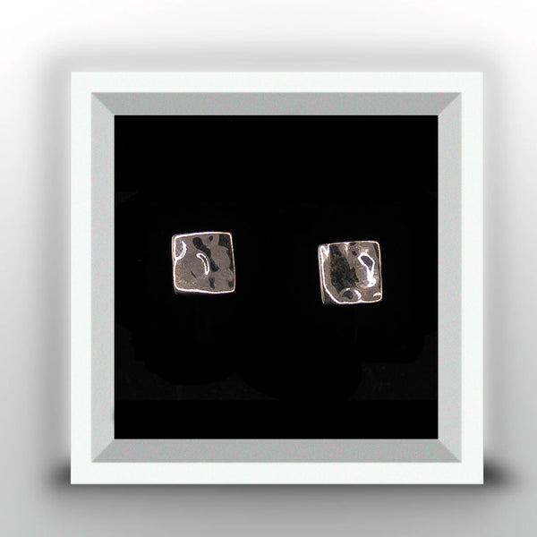 Love Freda Square Stud Earrings with Hammered Finish