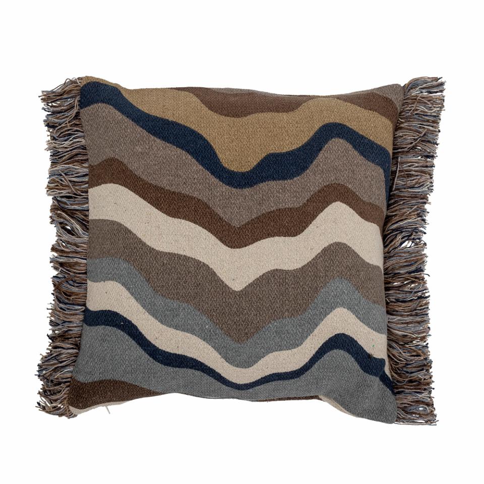 Brown Fringed Cushion