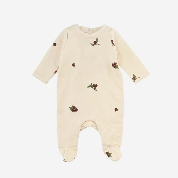 Organic Cotton Plum Romper - With Feet