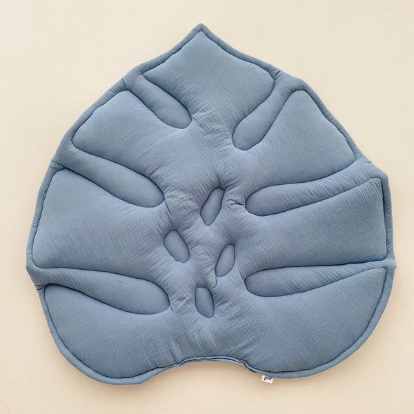 Linen Monstera Leaf Playmat - Petrol