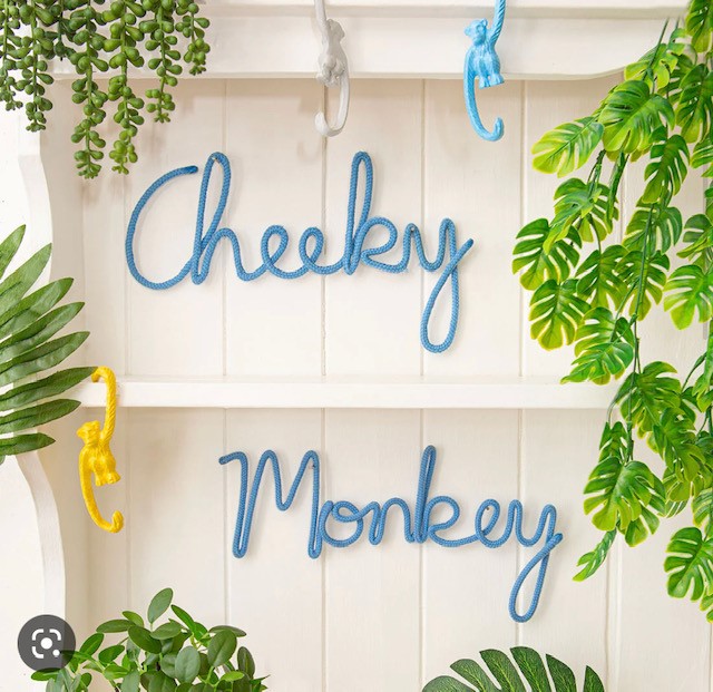 Bombay Duck Cheeky Monkey Rope Sign