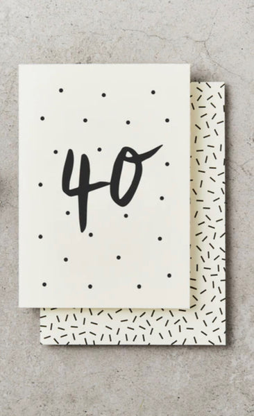 40th Birthday Monochromatic Card By Katie Leamon