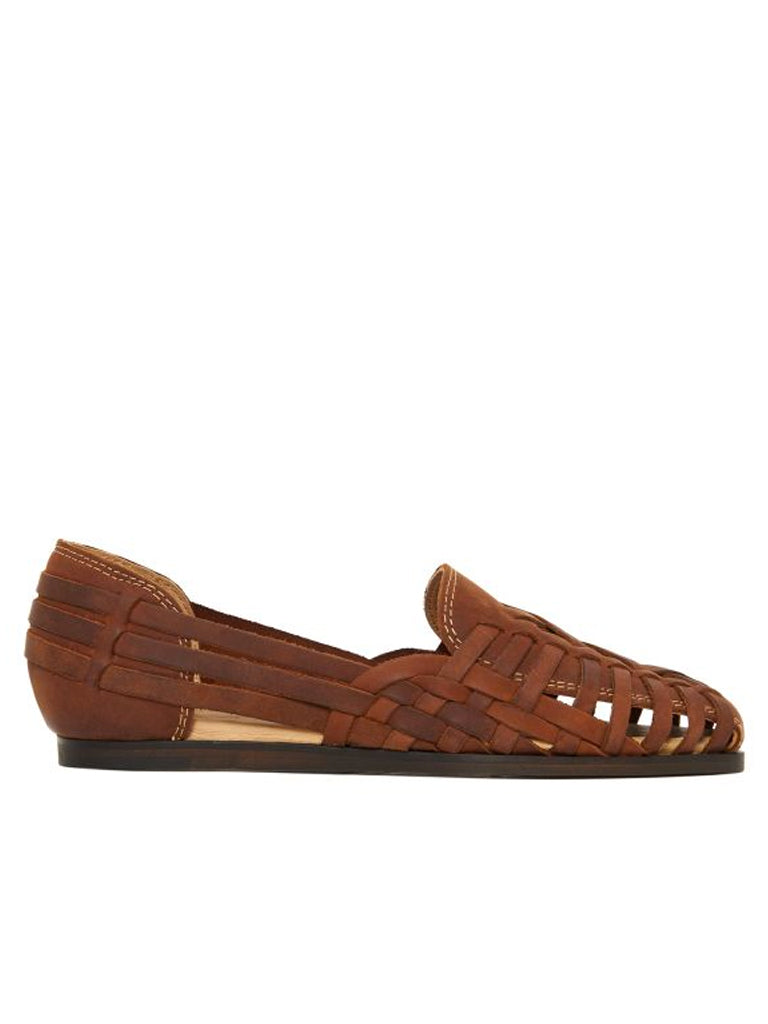 Raffi Leather Woven Sandal In Tan