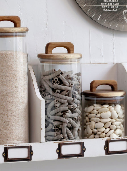 Large Glass Storage Jar With Acacia Wood Lid