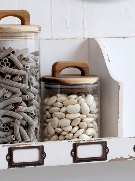 Small Glass Storage Jar With Acacia Wood Lid