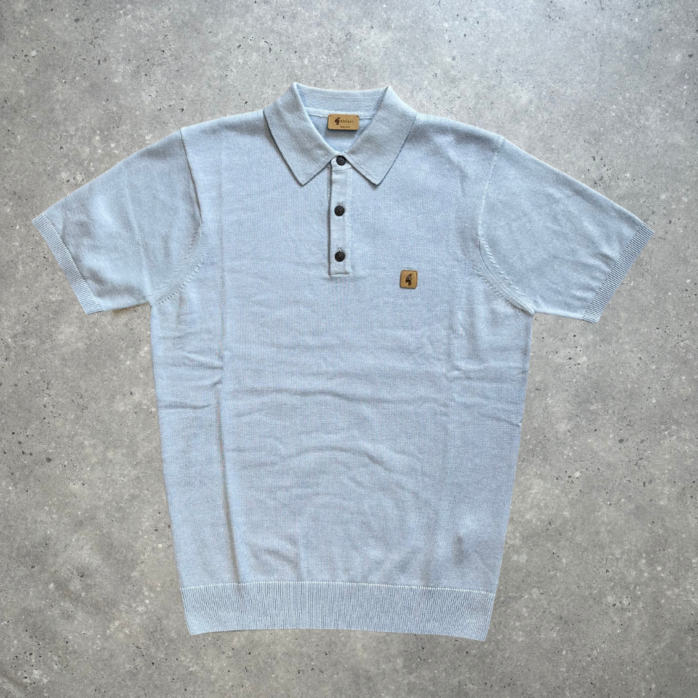 Vintage Jackson Knitted Polo - Sky Light