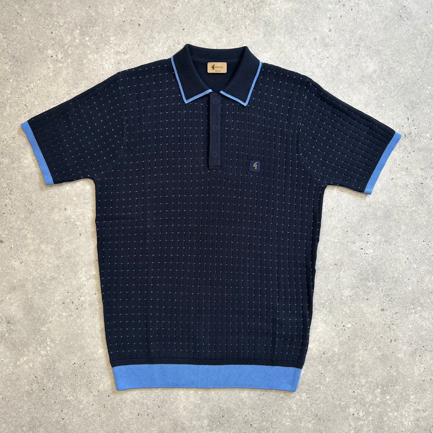 Vintage Jura Knitted Polo - Navy