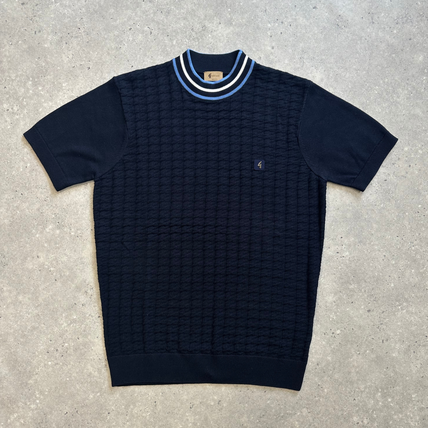 Vintage Feltnor Knitted T-shirt - Navy