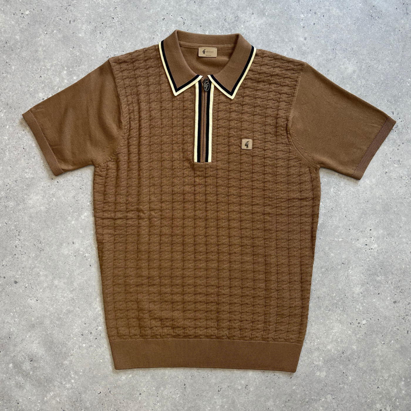 Vintage Garner Knitted Polo - Camel