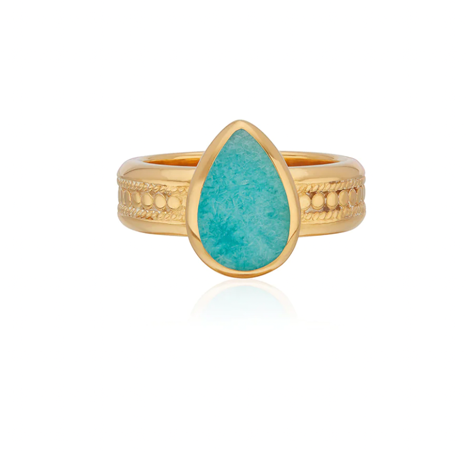 Amazonite Drop Cocktail Ring