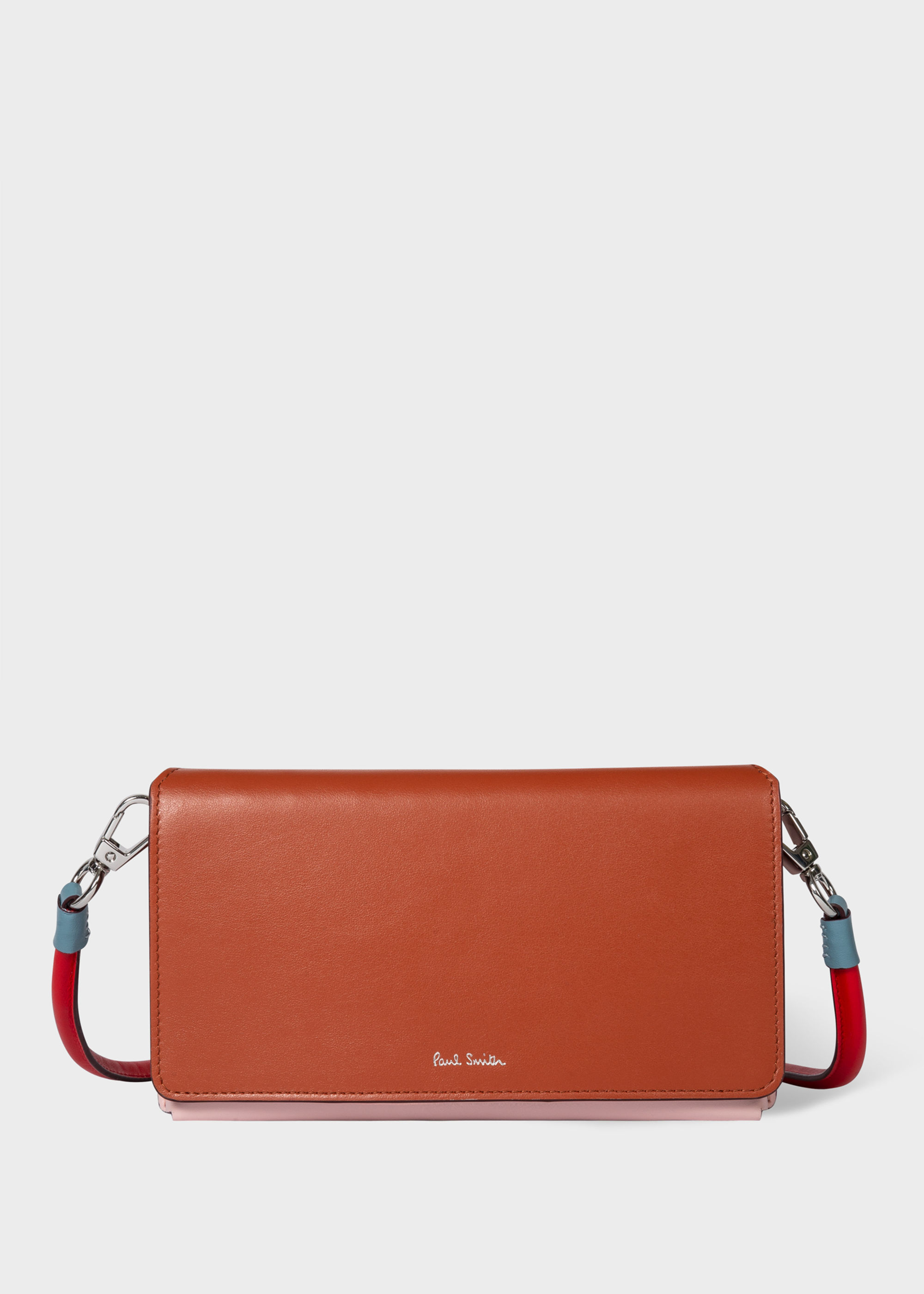 Paul Smith Tan Multi Colour Leather Phone Holder Bag