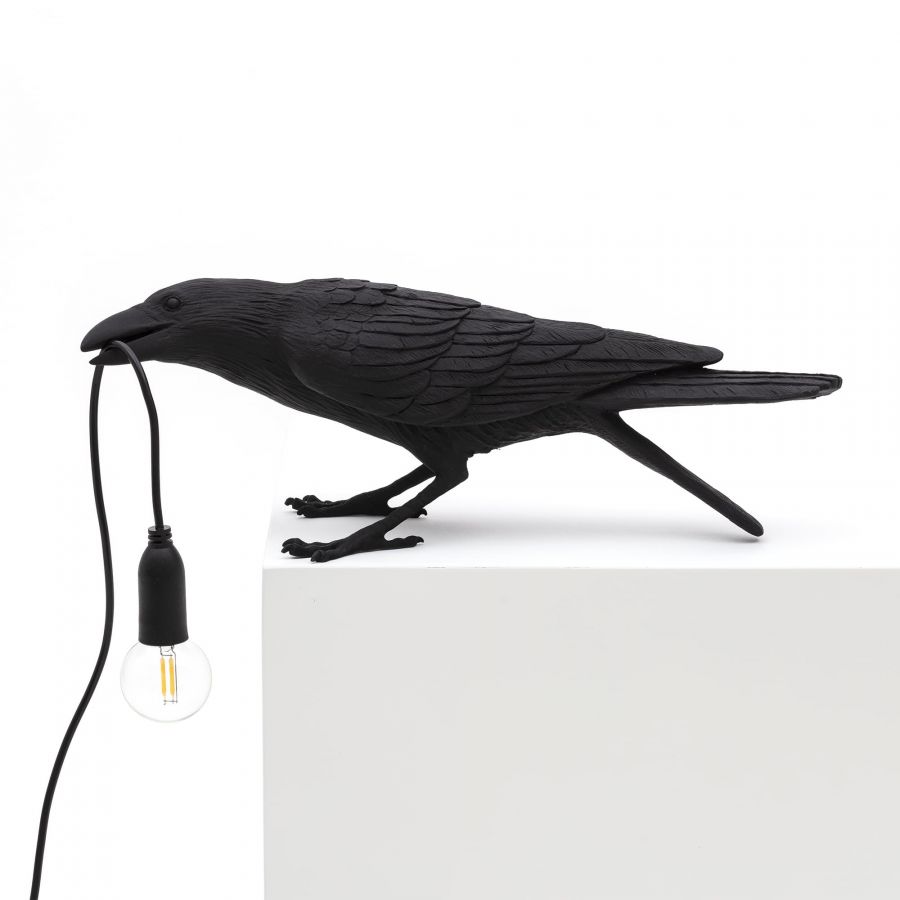 Seletti Bird Lamp Black Playing