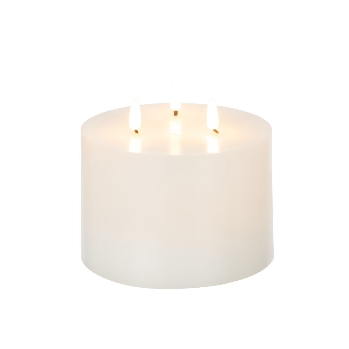 White candle 3 LED flames