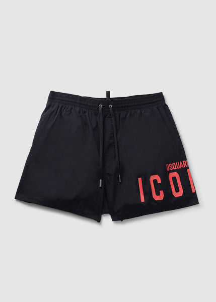 Mens Icon Swimshorts In Black/Red