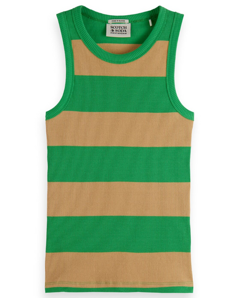 Scotch & Soda Cotton In Racer Bright Parakeet Tank