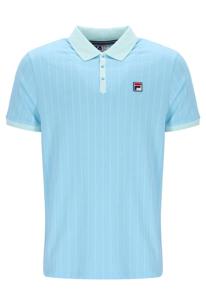 BB1 Striped Polo Shirt - Sky Blue/Blue Glass