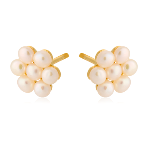 Gold Ocean Bloom Stud Earrings