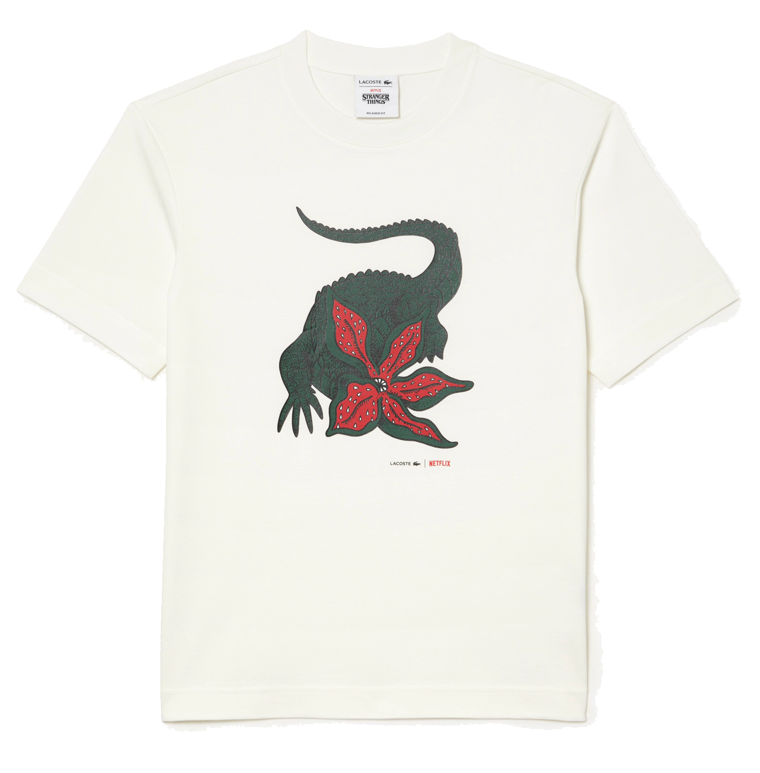 Lacoste X Netflix Organic Cotton Tee Print Stranger Things White