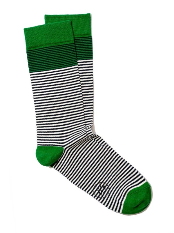 Breton Socks Green Stripes English