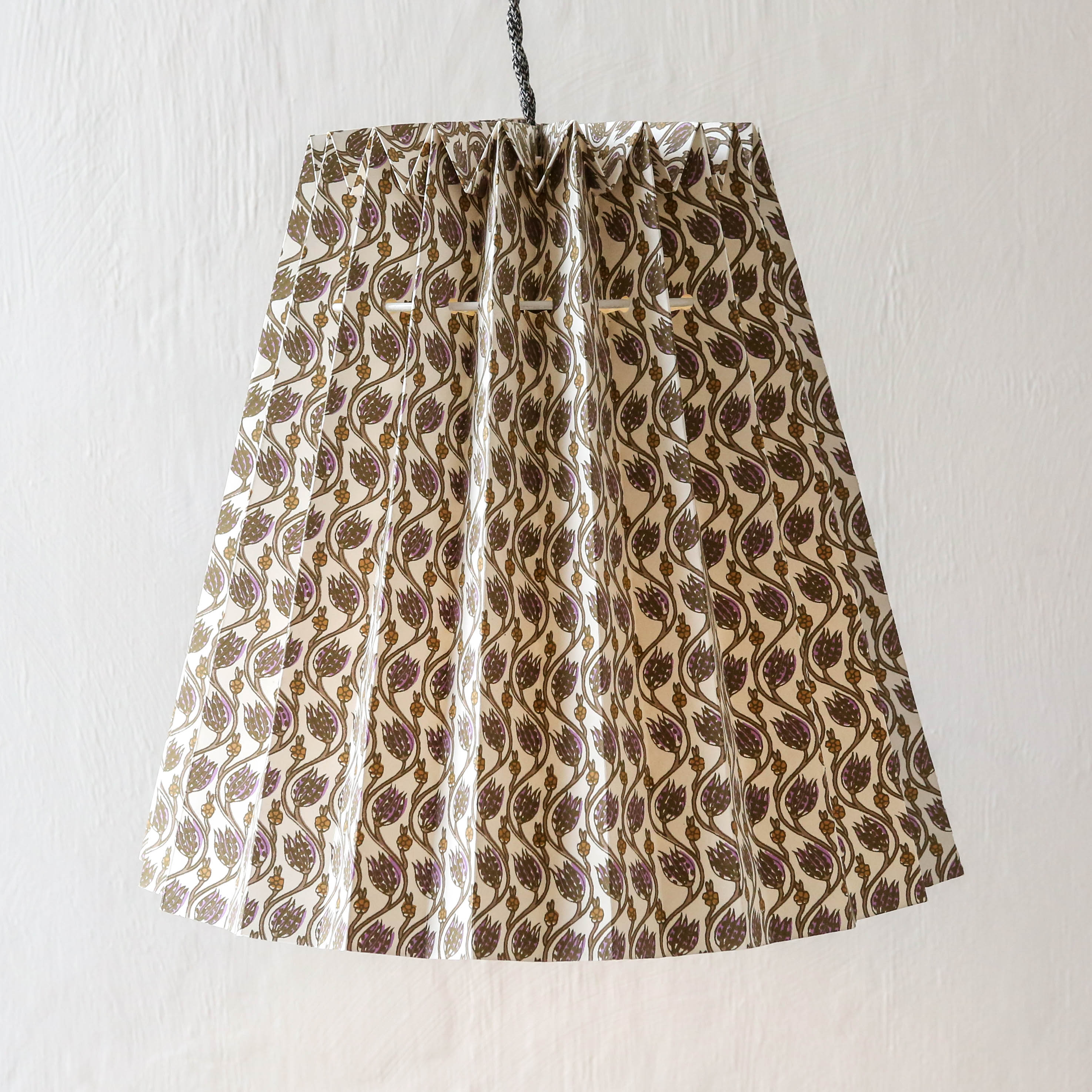 Lotus Block Printed Lampshade - Lavender