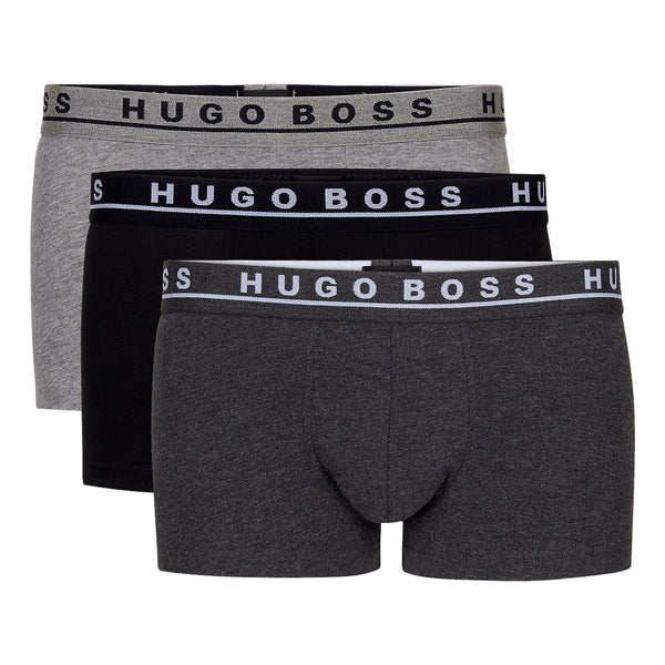 Hugo Boss Open Grey 3 Pack of Stretch Cotton Trunks with Logo Waistband 50325403 061