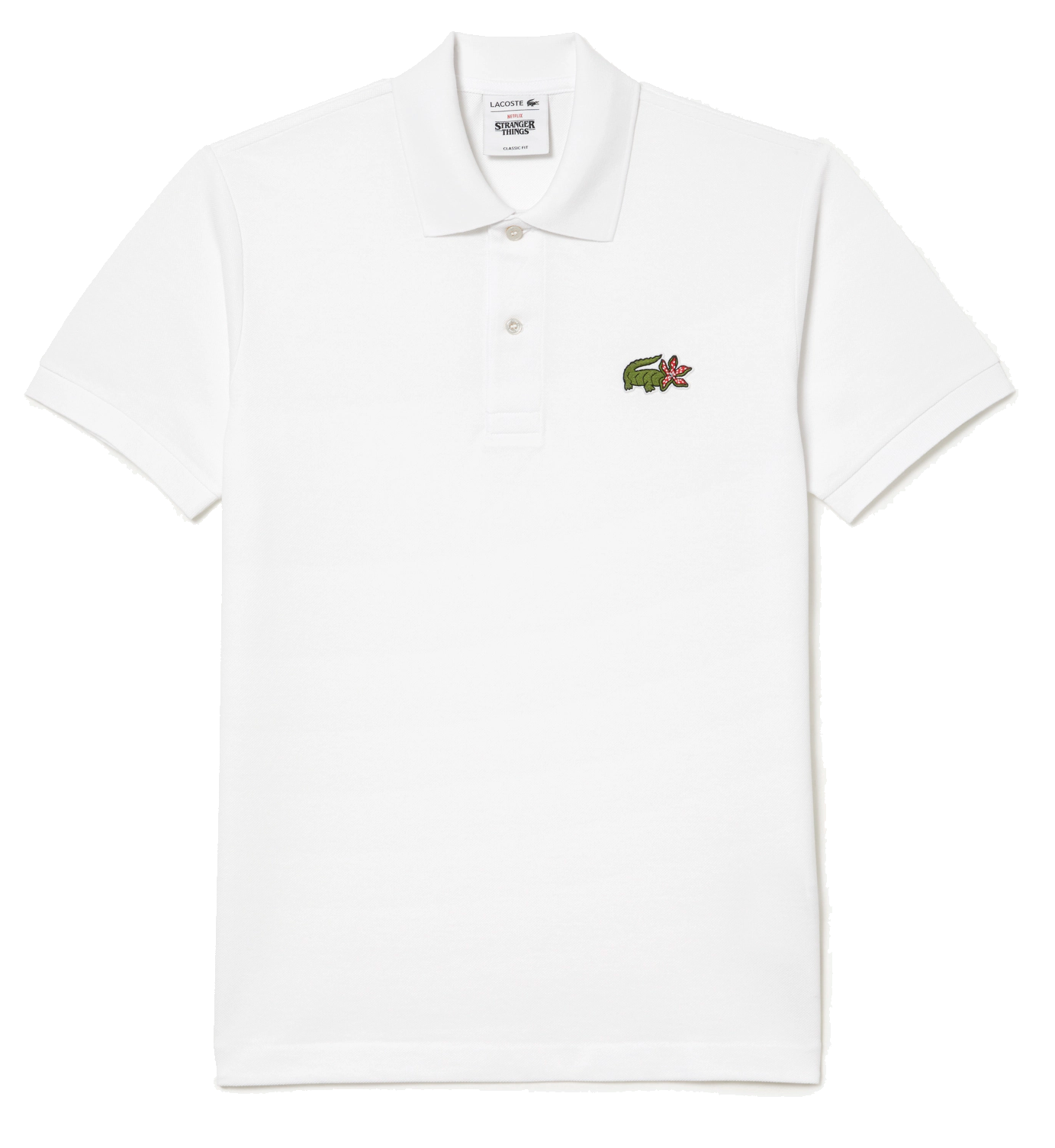 Lacoste X Netflix Polo Shirt Print Stranger Things White